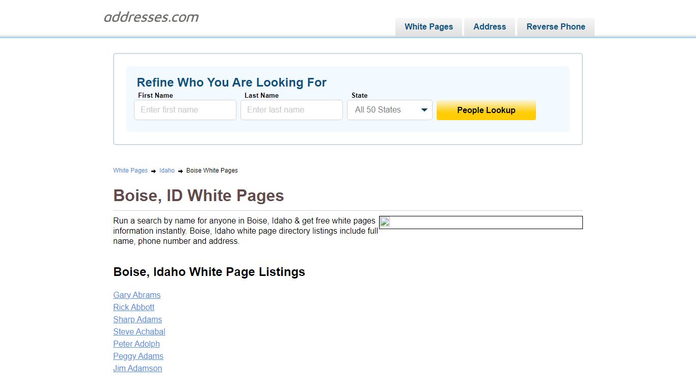 White Pages - Find People In | Addresses